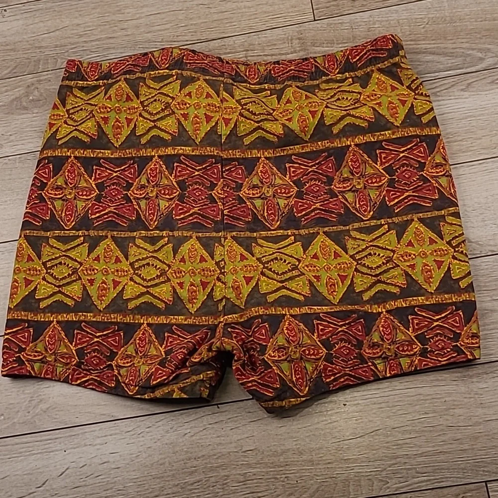 LAUHALA Hawaiian Brown Red Green Tiki 33 Mens Casual Board‎ Shorts RARE VTG 50s